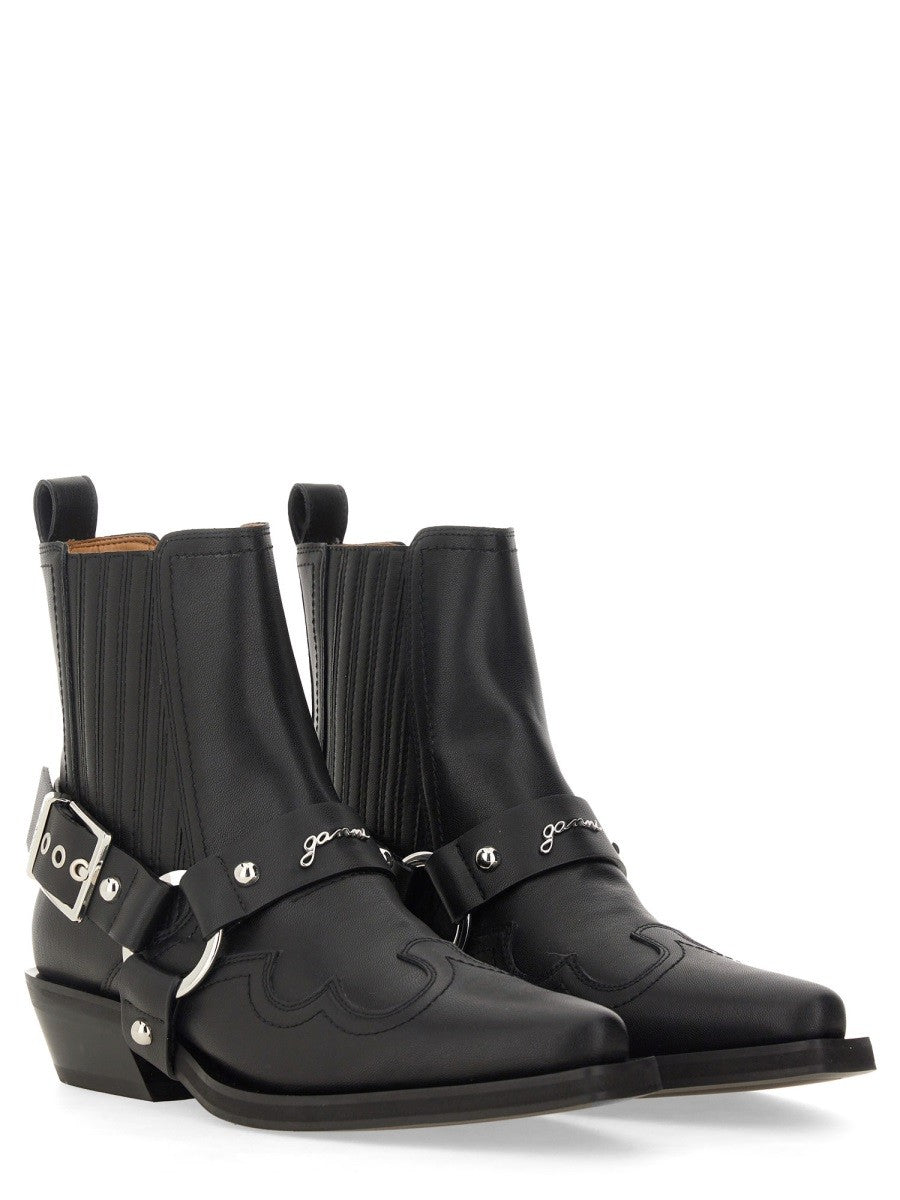 GANNI - Ganni Stivale Chelsea Western Fitted - Woman-&gt;FOOTWEAR-&gt;BOOTS