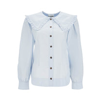 Ganni - Ganni poplin shirt with oversized collar - Topwear