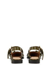 GANNI - Ganni Ballerina With Buckle - Woman-&gt;FOOTWEAR-&gt;FLATS