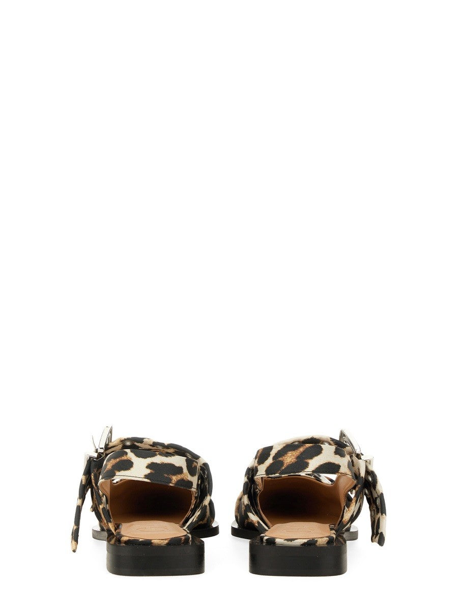 GANNI - Ganni Ballerina Con Fibbia - Woman-&gt;FOOTWEAR-&gt;FLATS