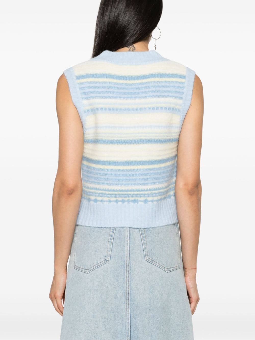 Ganni Ganni Striped sleeveless top Women’s Knitwear