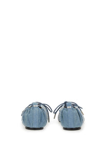 GANNI - Ganni Lace Up Ballerina - Woman-&gt;FOOTWEAR-&gt;FLATS