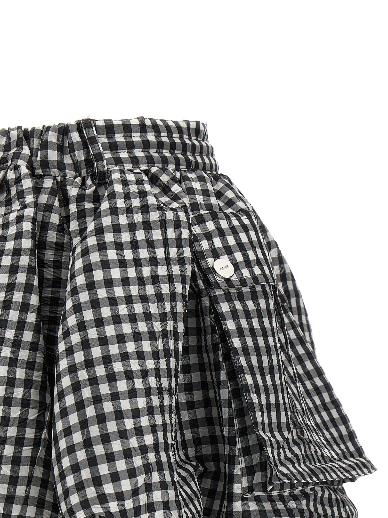 GANNI - GANNI - ’Crinkled Check Mini Bubble’ skirt - Women’s Clothing