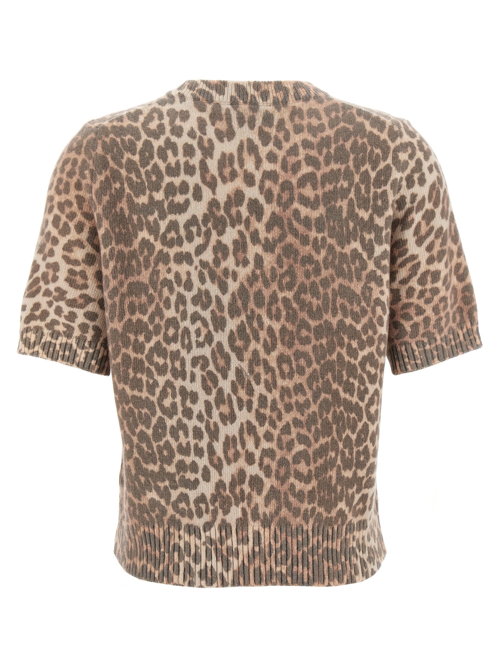 GANNI - GANNI - ’Leopard Wool Mix’ T-shirt - Women’s Tops