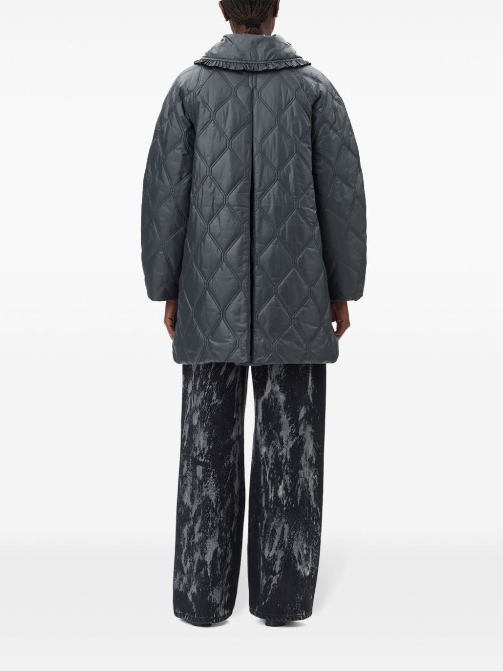 Ganni - Ganni Shiny Quilt Midi Jacket - Women’s Outerwear