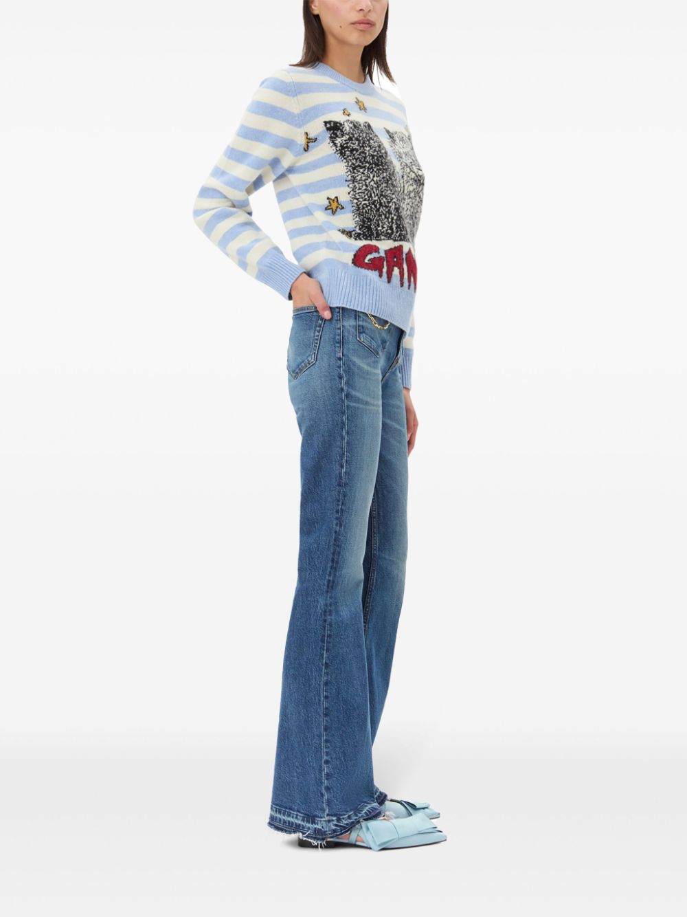 Ganni - GANNI Sweaters Clear Blue - Topwear