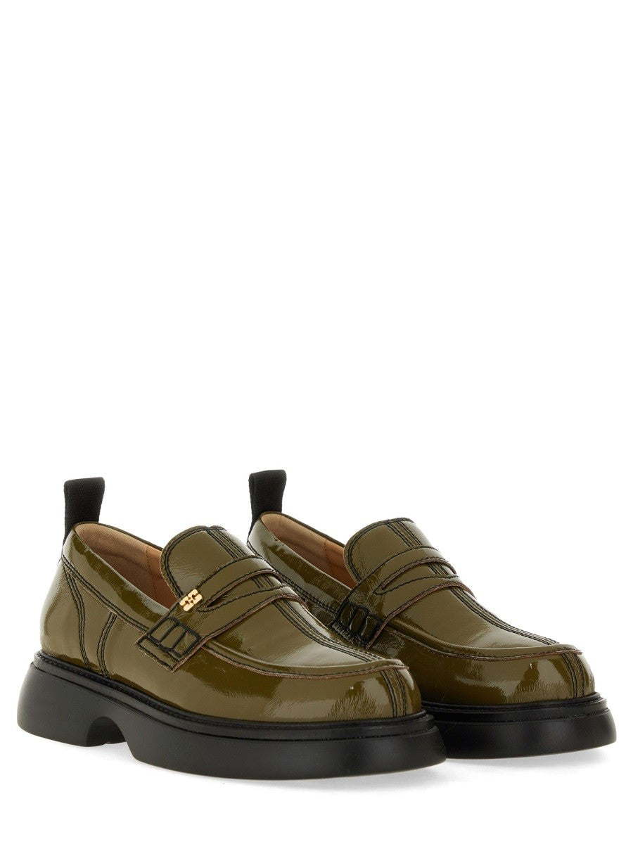 GANNI - Ganni Loafer With Logo - Woman-&gt;FOOTWEAR-&gt;LOAFERS