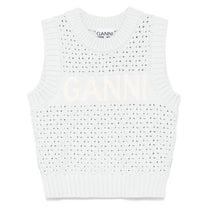 Ganni - Ganni Openwork cotton vest - Women’s Knitwear