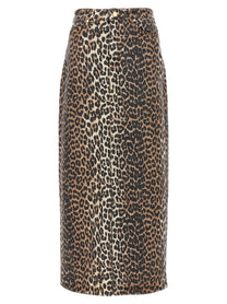 GANNI - GANNI - Animal print long skirt - Women’s Clothing