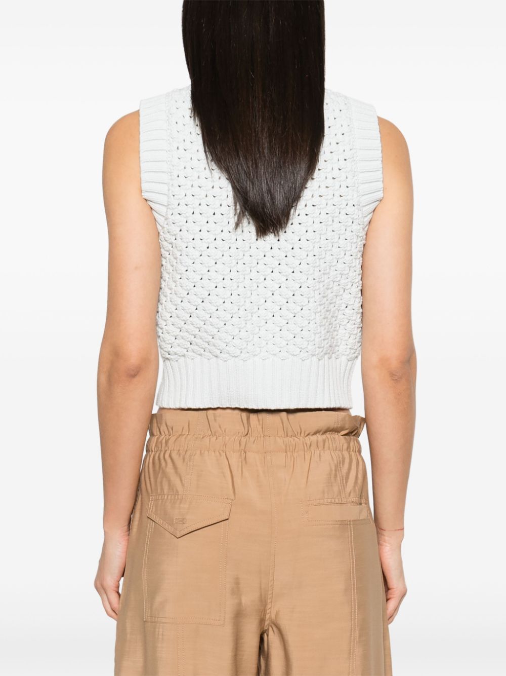 Ganni - Ganni Openwork cotton vest - Women’s Knitwear