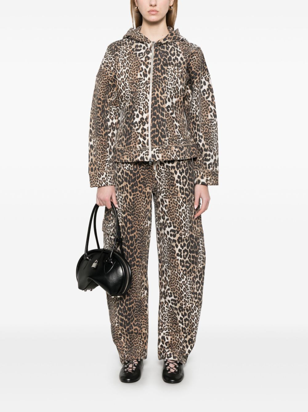 Ganni - Ganni Leopard print hoodie - Topwear