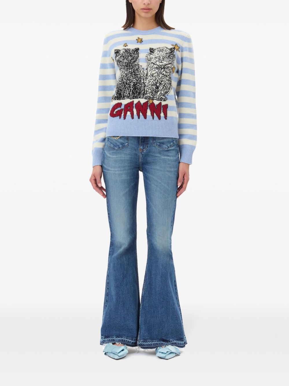 Ganni - GANNI Sweaters Clear Blue - Topwear
