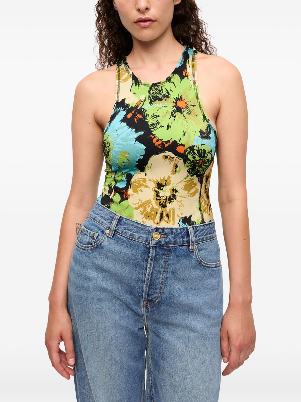 Ganni - Ganni floral-print Bodysuit - Women’s Tops