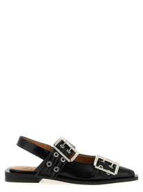 GANNI - GANNI - ’Black Feminine Buckle’ slingback - Women’s Shoes
