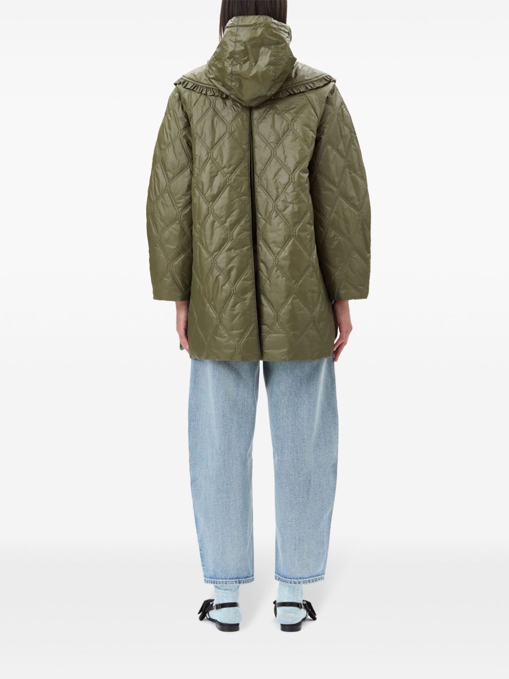 Ganni - Ganni Shiny Quilt Midi Jacket - Women’s Outerwear