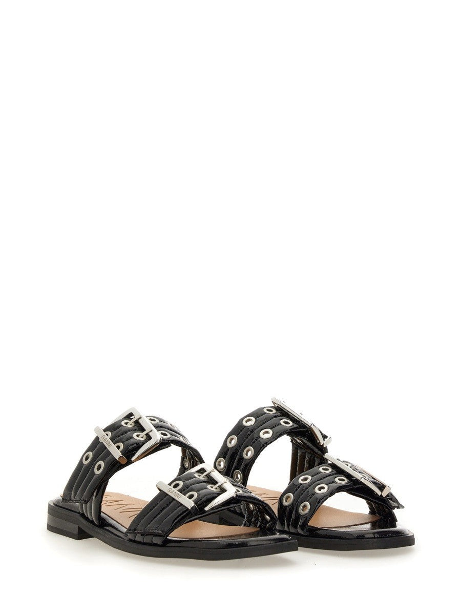 GANNI - Ganni Sandal With Buckle - Woman-&gt;FOOTWEAR-&gt;SANDALS
