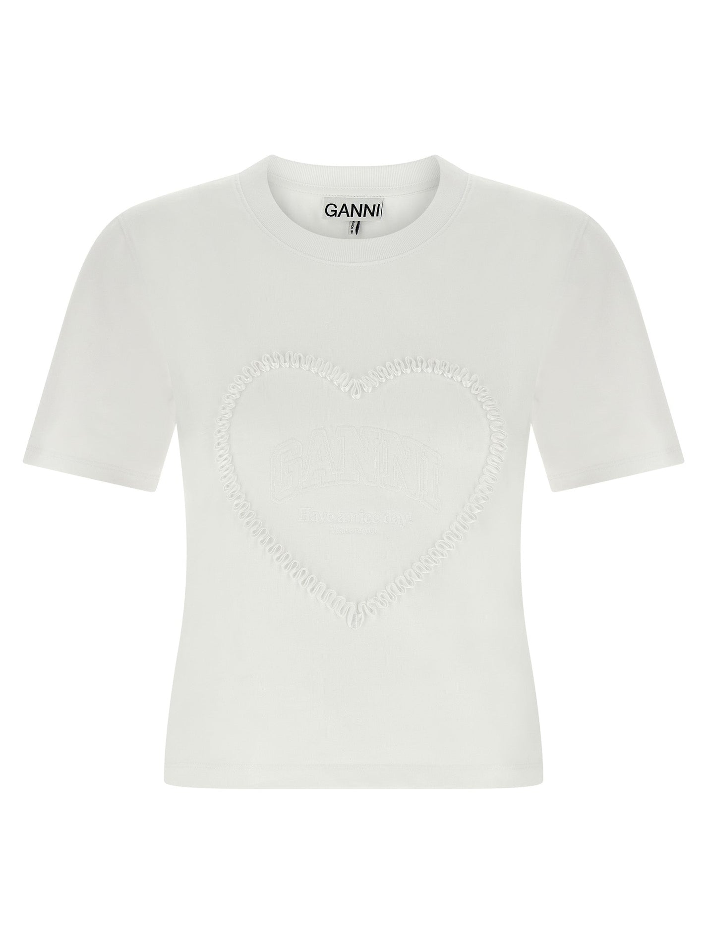 GANNI - GANNI - Heart embroidery T-shirt - Women’s Top