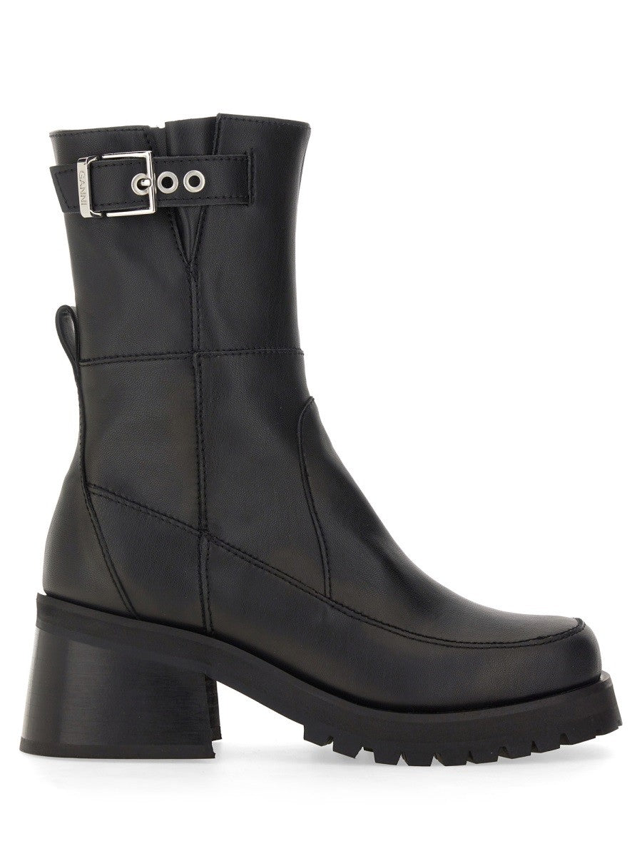GANNI - Ganni Buckle Boot - Woman-&gt;FOOTWEAR-&gt;BOOTS