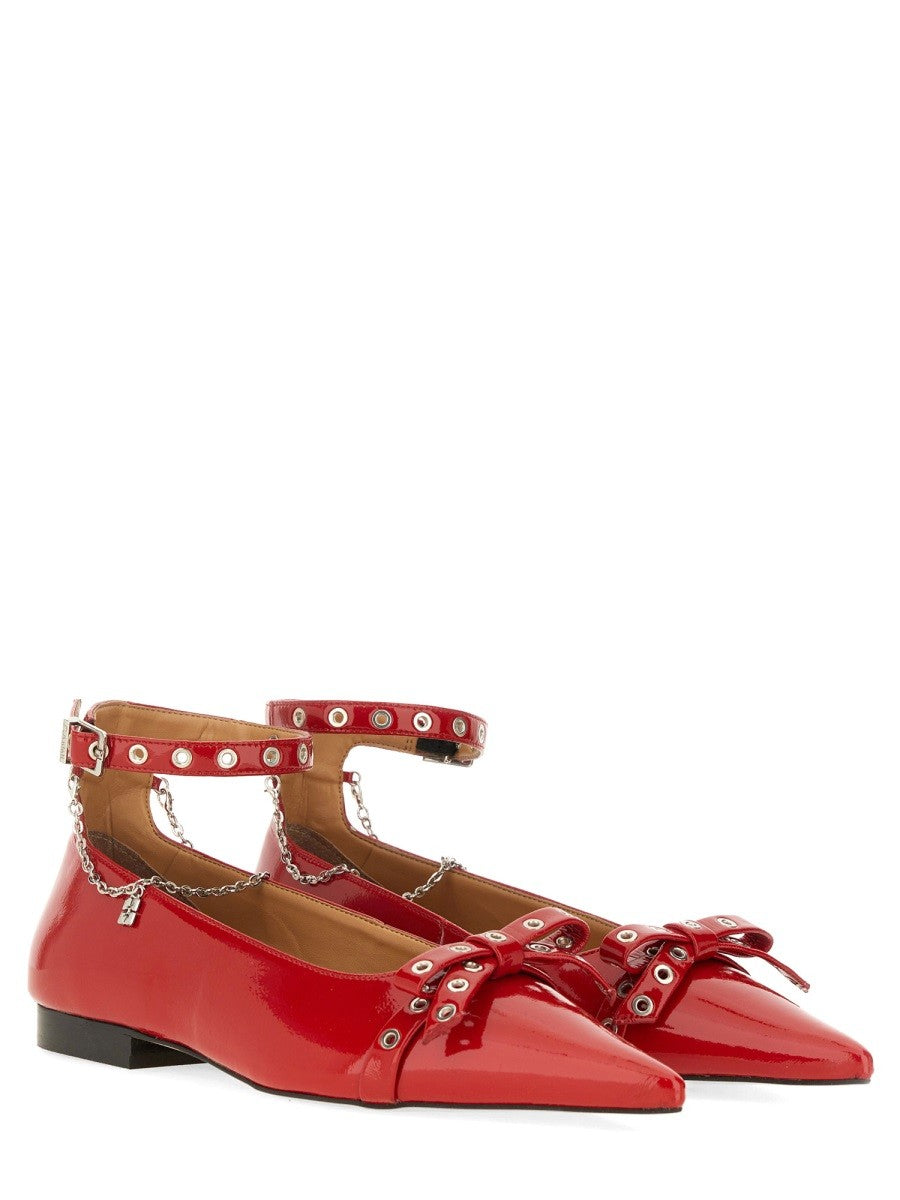 GANNI - Ganni Jewel Ballerina - Woman-&gt;FOOTWEAR-&gt;FLATS