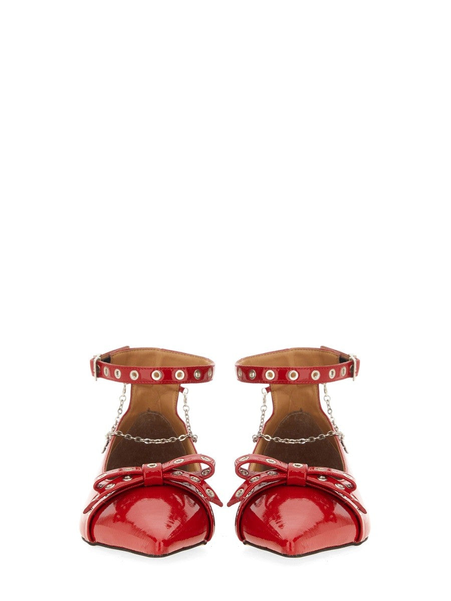 GANNI - Ganni Jewel Ballerina - Woman-&gt;FOOTWEAR-&gt;FLATS