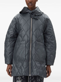 Ganni - Ganni Shiny Quilt Midi Jacket - Women’s Outerwear