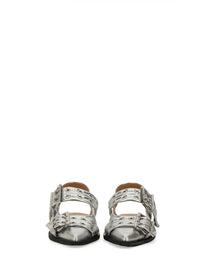 GANNI - Ganni Ballerina With Buckle - Woman-&gt;FOOTWEAR-&gt;FLATS