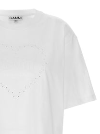 GANNI - GANNI - Rhinestone logo embroidery T-shirt - Women’s Tops