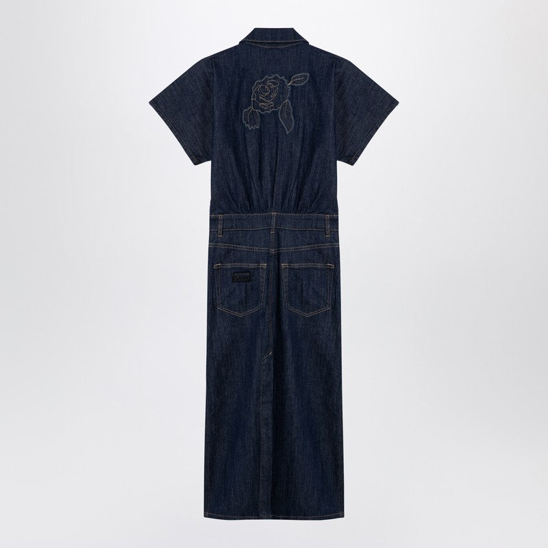 GANNI - GANNI Blue midi dress in organic denim - Dresses