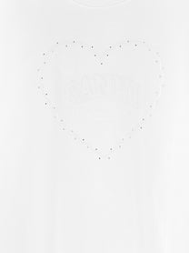 GANNI - GANNI - Rhinestone logo embroidery T-shirt - Women’s Tops