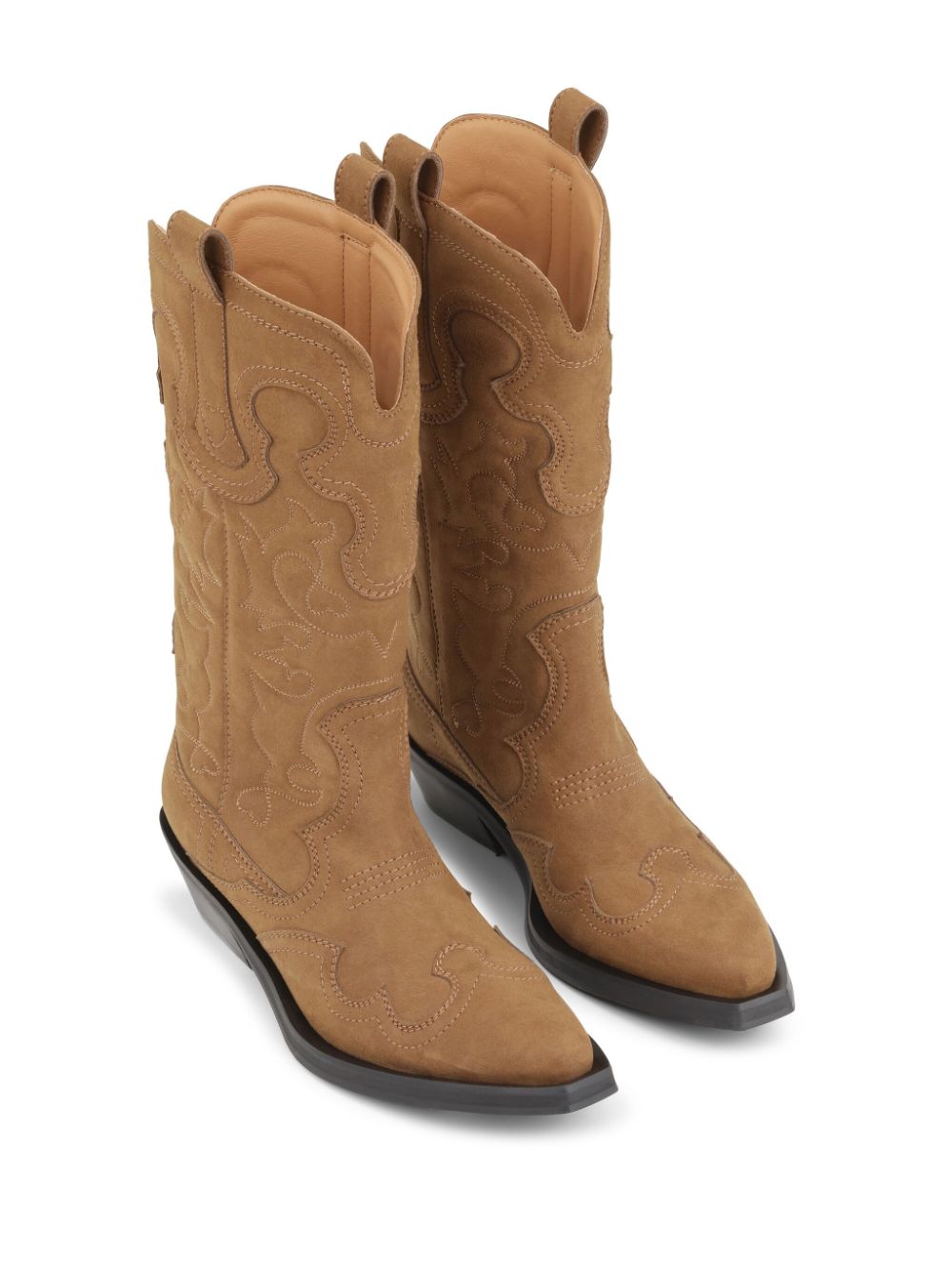 Ganni - GANNI Boots Leather Brown - Boots