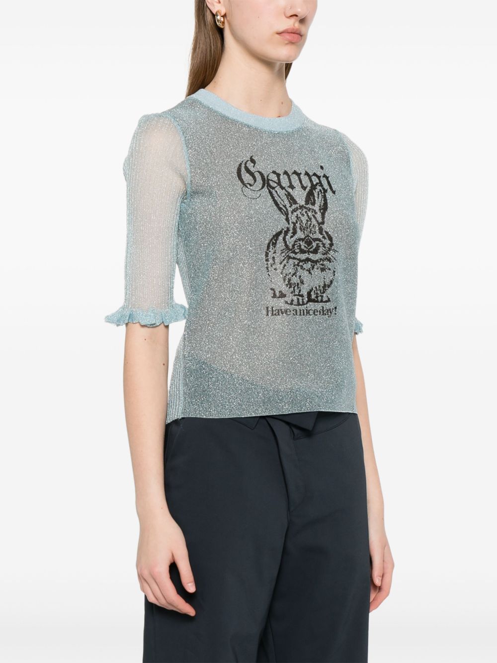 Ganni - GANNI Sweaters Clear Blue - Topwear