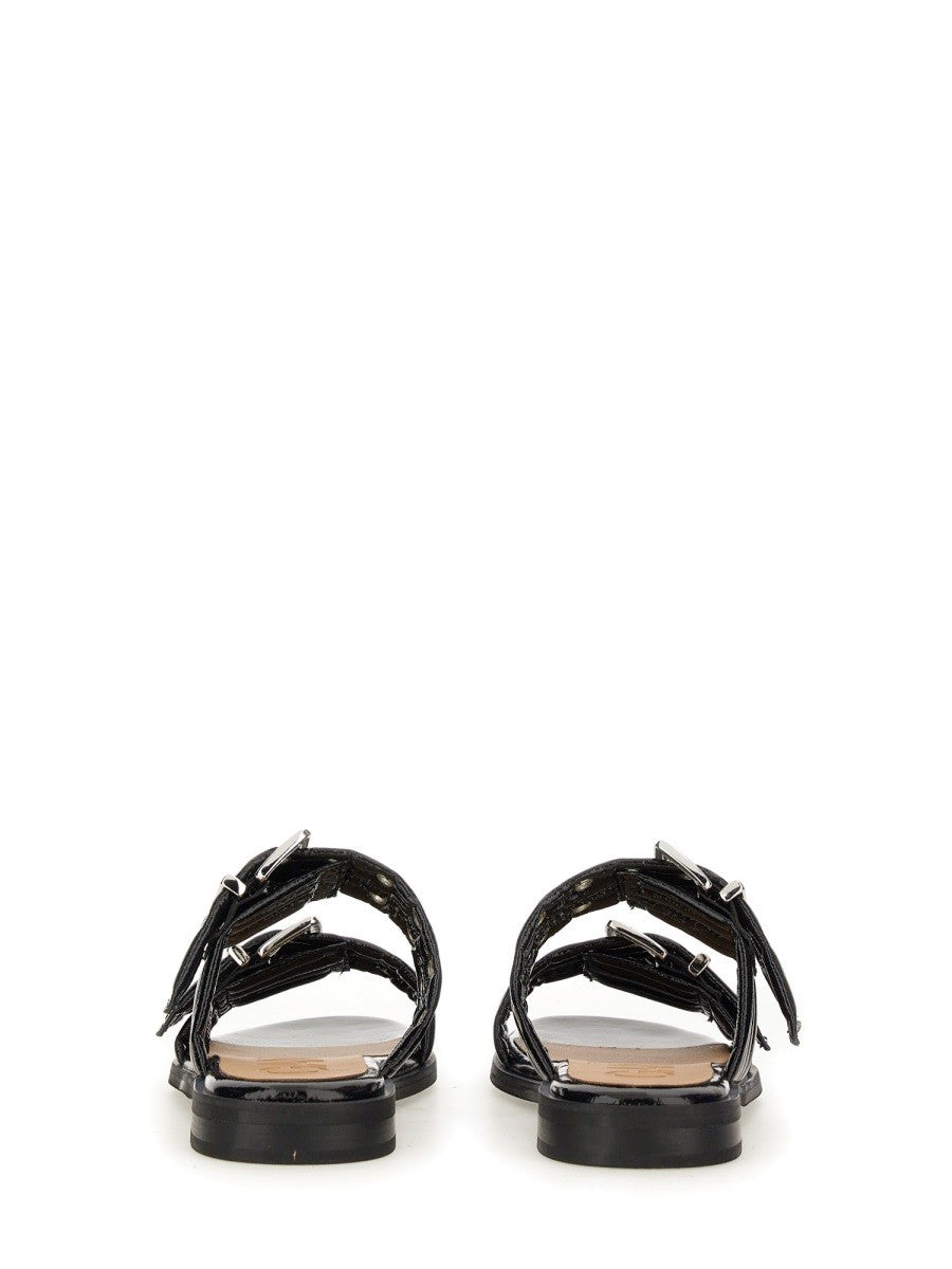GANNI - Ganni Sandal With Buckle - Woman-&gt;FOOTWEAR-&gt;SANDALS