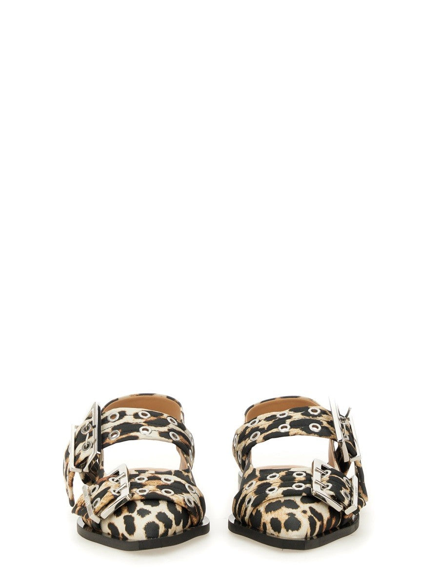 GANNI - Ganni Ballerina Con Fibbia - Woman-&gt;FOOTWEAR-&gt;FLATS