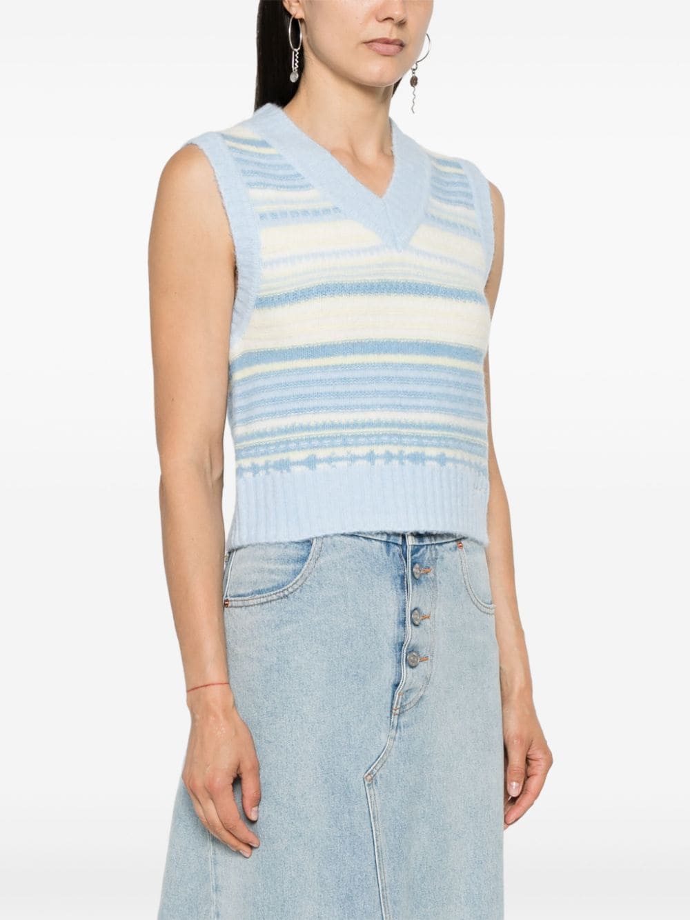 Ganni Ganni Striped sleeveless top Women’s Knitwear