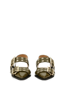 GANNI - Ganni Ballerina With Buckle - Woman-&gt;FOOTWEAR-&gt;FLATS