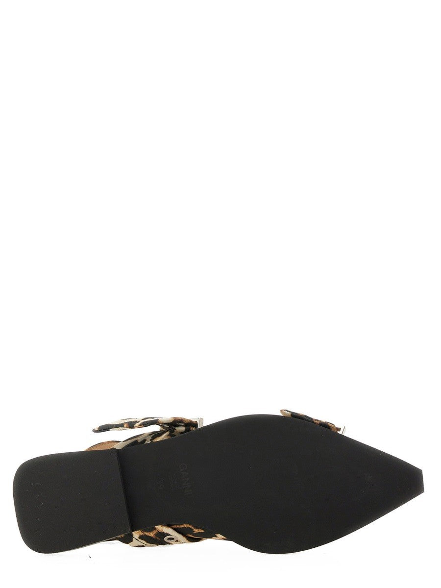 GANNI - Ganni Ballerina Con Fibbia - Woman-&gt;FOOTWEAR-&gt;FLATS