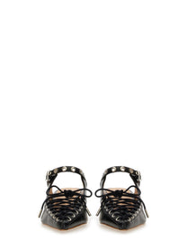 GANNI - Ganni Mule Lace Up - Woman-&gt;FOOTWEAR-&gt;HIGH HEELS