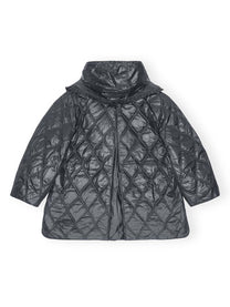 Ganni - Ganni Shiny Quilt Midi Jacket - Women’s Outerwear