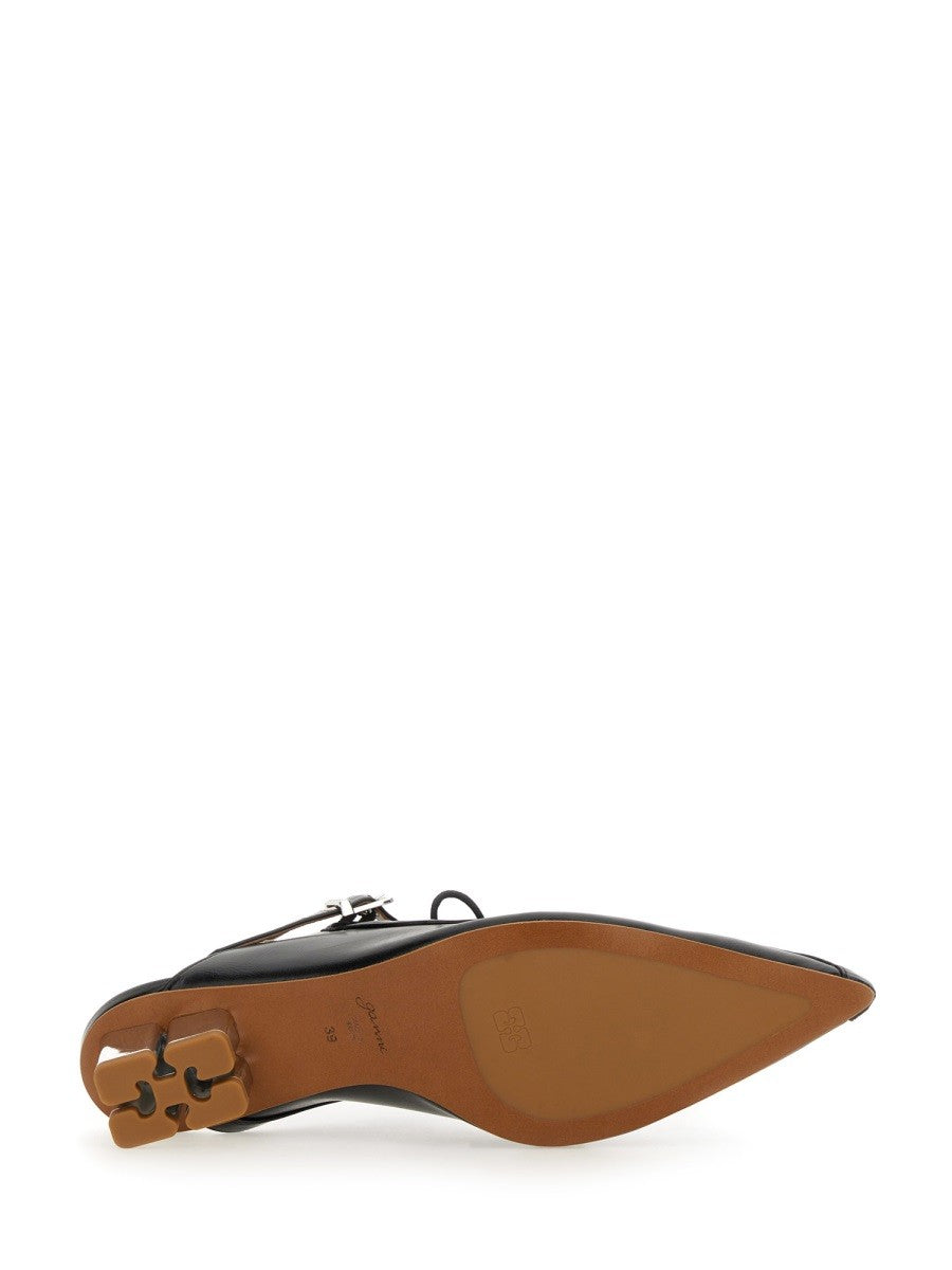 GANNI - Ganni Mule Lace Up - Woman-&gt;FOOTWEAR-&gt;HIGH HEELS