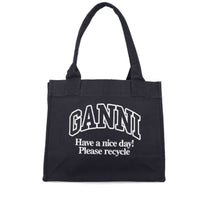 Ganni - Ganni Large shopper bag with logo - Women’s Bags