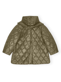 Ganni - Ganni Shiny Quilt Midi Jacket - Women’s Outerwear
