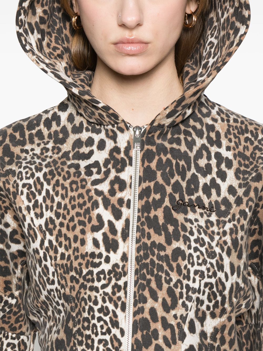 Ganni - Ganni Leopard print hoodie - Topwear