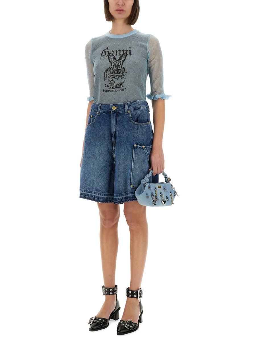GANNI - Denim Shorts - Home-&gt;Woman-&gt;Clothing-&gt;Shorts