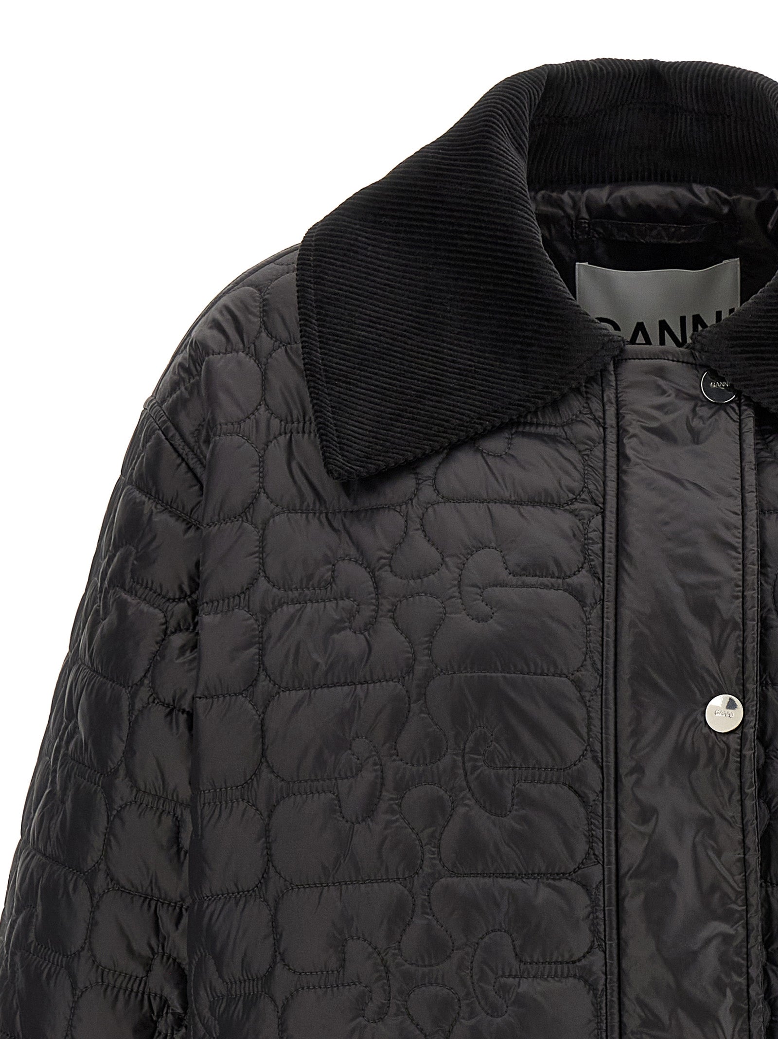 GANNI - GANNI - ’Black Shiny Quilt Midi’ jacket - Women’s Outerwear