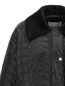 GANNI - GANNI - ’Black Shiny Quilt Midi’ jacket - Women’s Outerwear