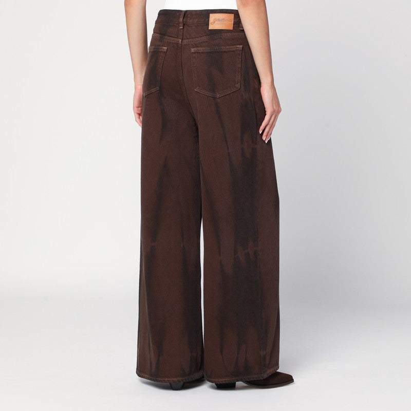 Ganni - GANNI Wide-leg brown jeans - Jeans