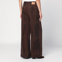 Ganni - GANNI Wide-leg brown jeans - Jeans