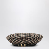 Ganni - GANNI Brown check wool beret - Scarves Hats &amp; Gloves