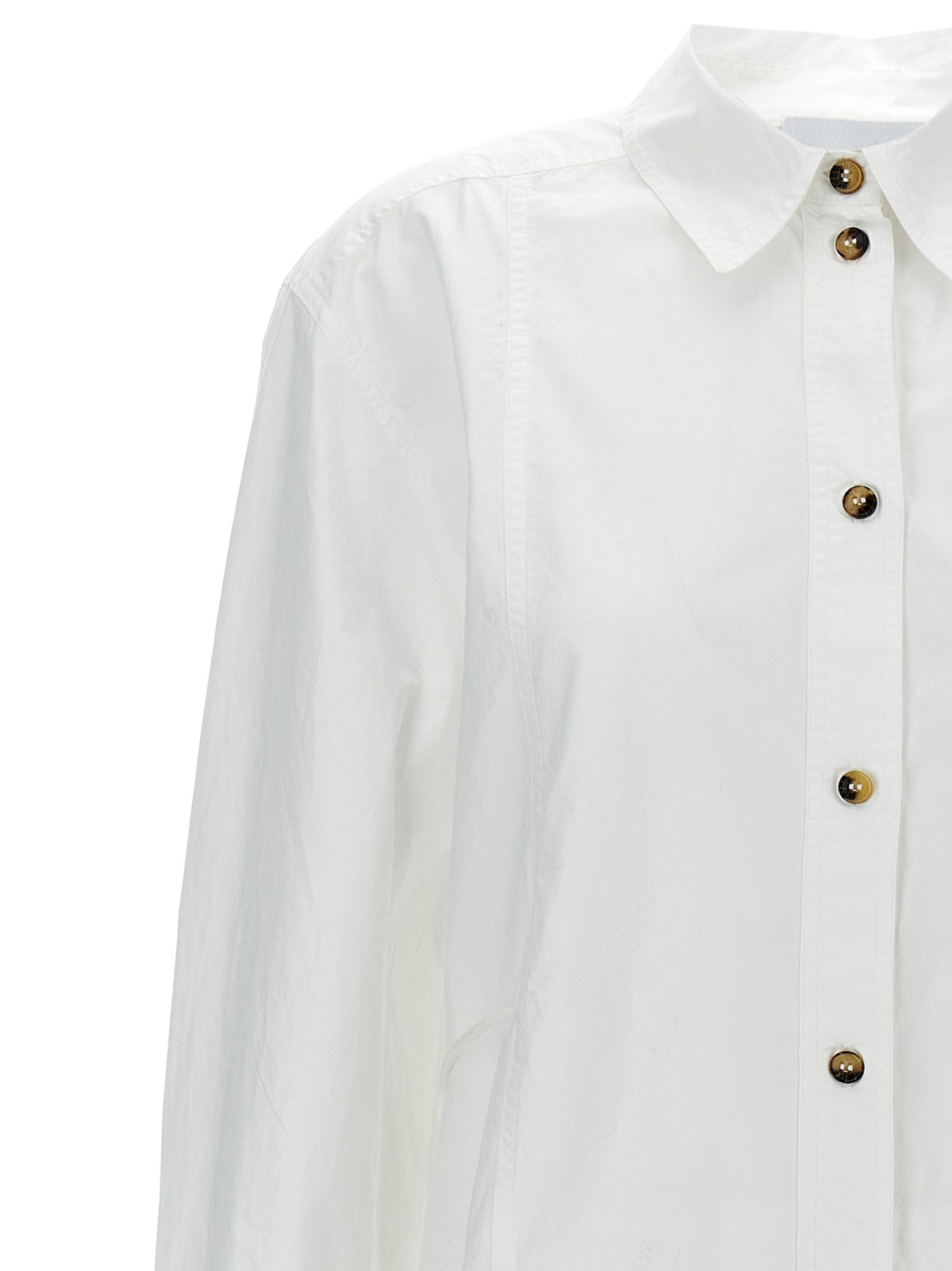 Ganni Lace up Shirt White, view 3