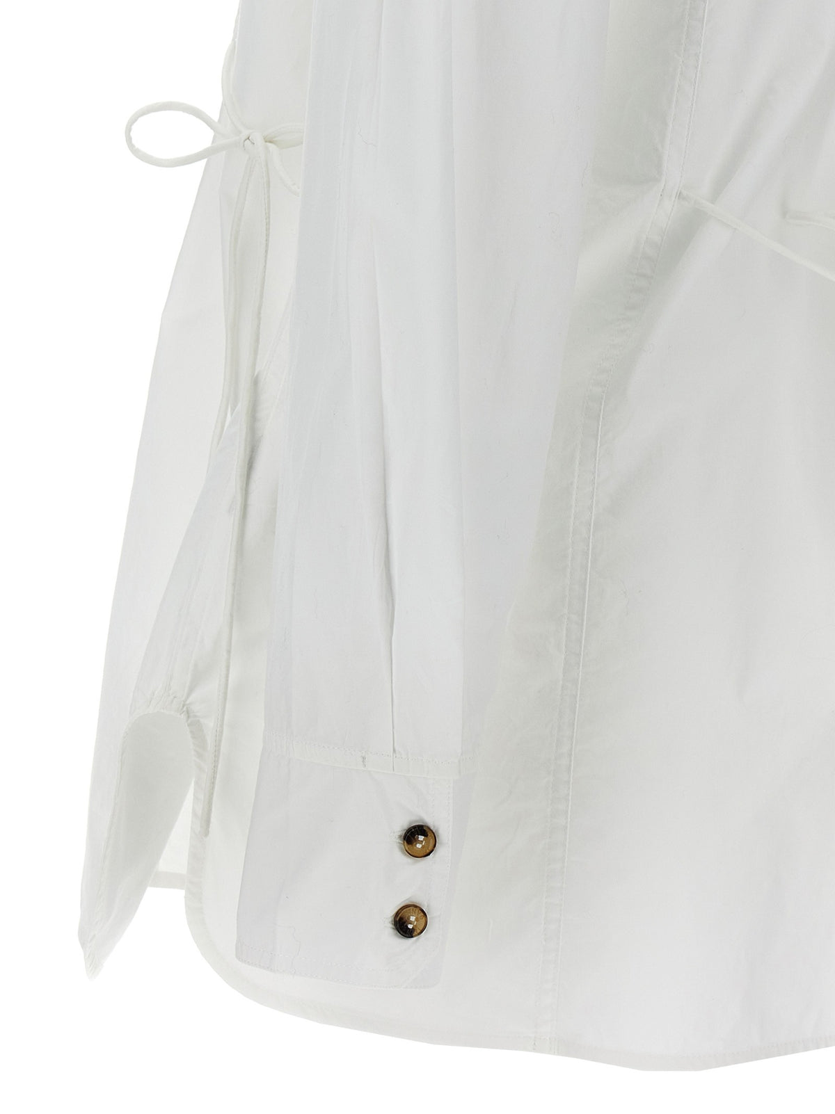 Ganni Lace up Shirt White, view 4